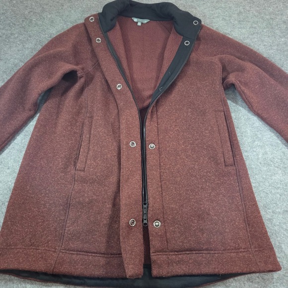 Title nine Jackets & Blazers - Title Nine Womens XL Burgundy Heather Fleece Lined Full Zip Sweater Coat Jacket